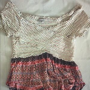 Patrons of Peace Multicolor Off-Shoulder Top